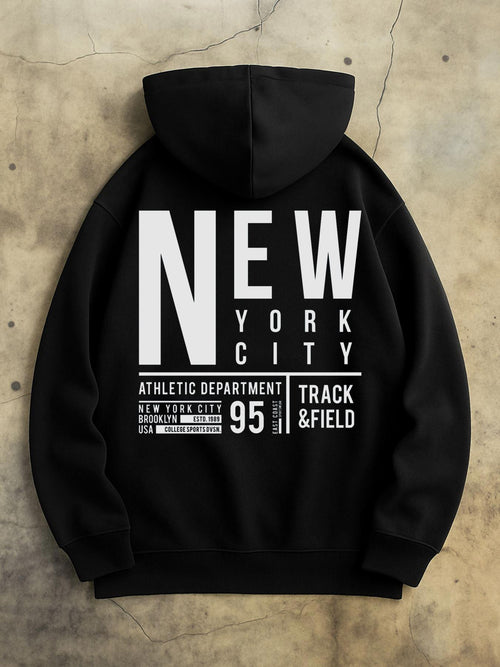Men's Graphic Hoodie New York City Track Field Athletic Department Black Hoodie