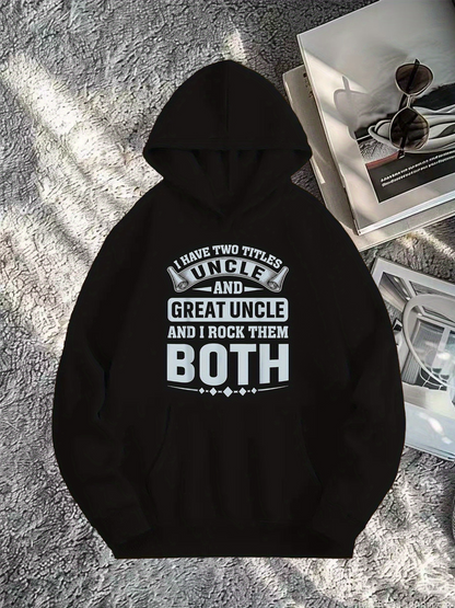Men's Graphic Hoodie I Have Two Titles Rock Them Both Statement Hoodie