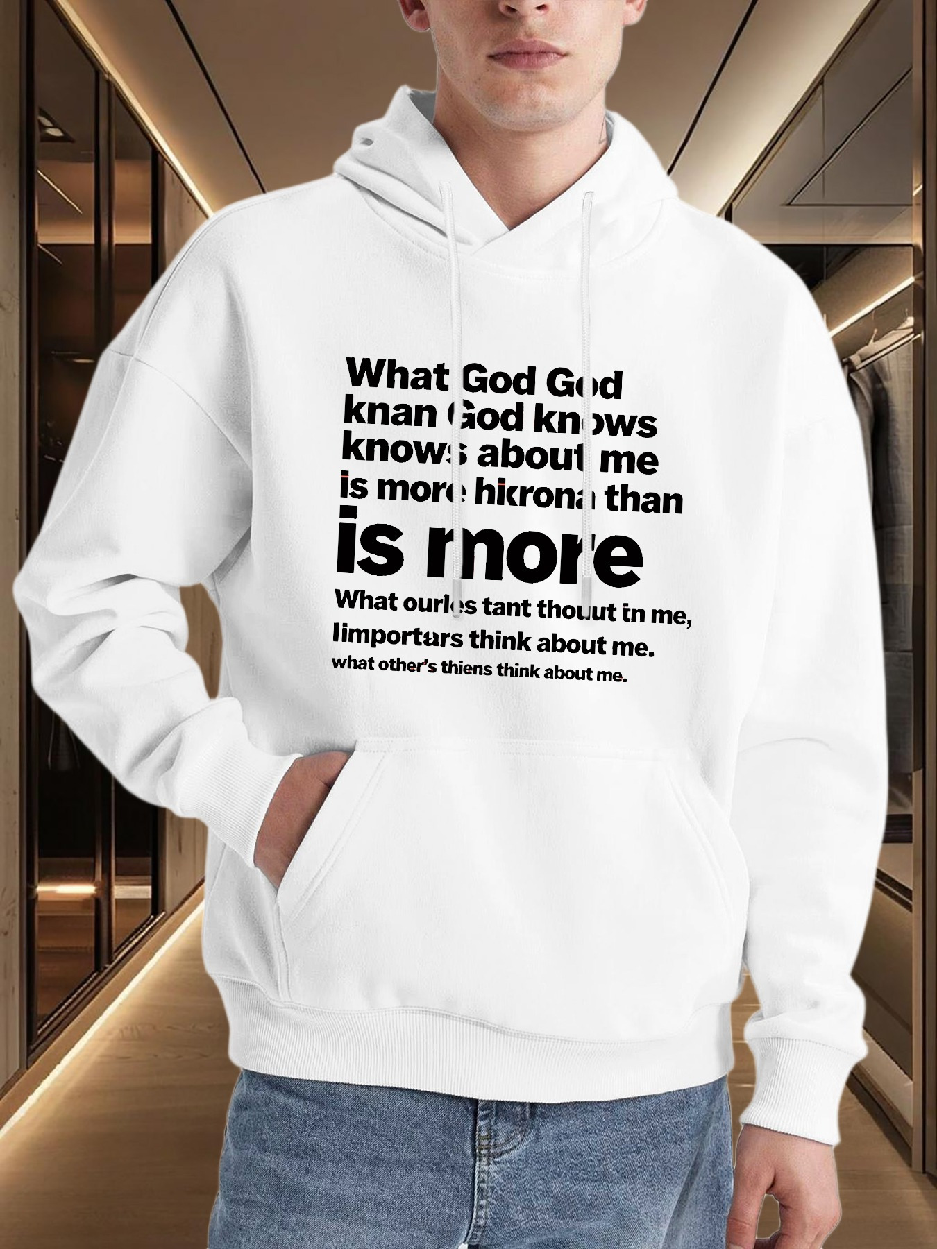 Men's Graphic Hoodie What God Knows About Me Is More Than Others Think About Me White Sweatshirt