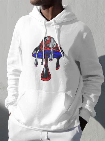 Men's Graphic Hoodie Colorful Abstract Liquid Droplet Melting Under Bright Sunlight Mushroom