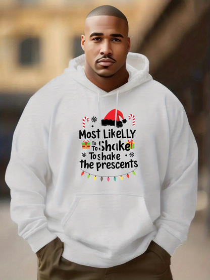 Men's Graphic Hoodie Most Likely To Shake To Shake The Presents With Christmas Hat Garland