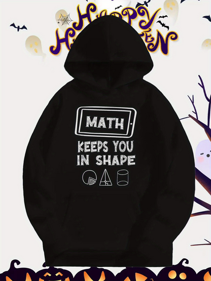 Men's Graphic Hoodie Math Keeps You In Shape With Geometric Figures Lined Shapes Chart Hoodie