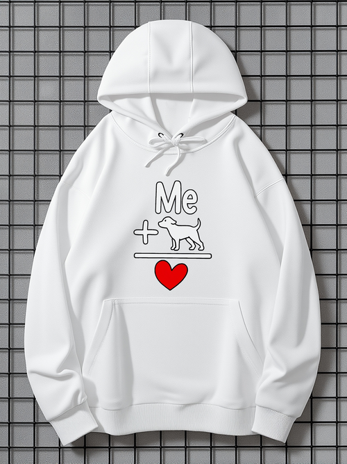 Men's Graphic Hoodie Me Plus My Loyal Companion With Heart Dog