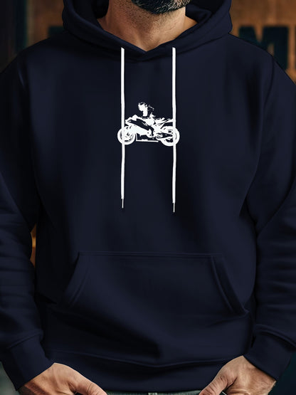 Men's Graphic Hoodie Silhouette Motocross Rider Leaping Under Evening Sky Motorcycle