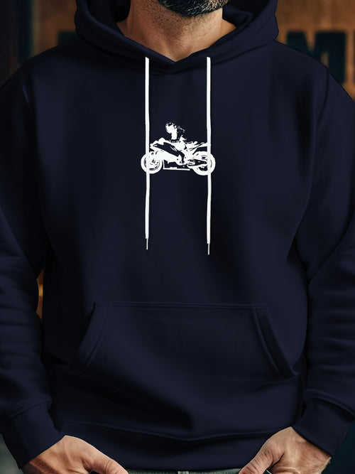Men's Graphic Hoodie Silhouette Motocross Rider Leaping Under Evening Sky Motorcycle