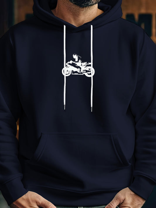 Men's Graphic Hoodie Silhouette Motocross Rider Leaping Under Evening Sky Motorcycle