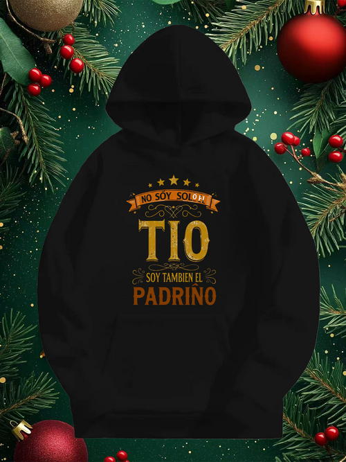 Men's Graphic Hoodie Golden Lettering With Decorative Banner On Holiday Background Hoodie