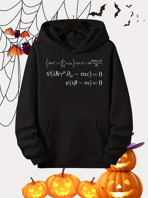 Men's Graphic Hoodie Mathematical Formulas Written With Chalk On A Classic Cozy Hoodie