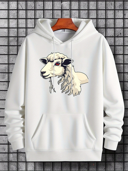 Men's Graphic Hoodie Whimsical Soft Shadowed Colors For Gentle Sheep