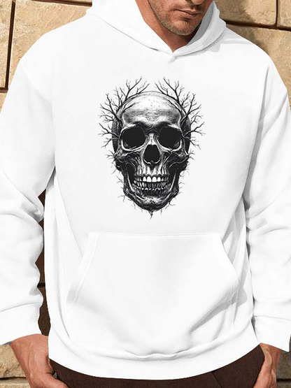 Men's Graphic Hoodie Dark Forest Branches Emerging From Grinning Haunted Skull