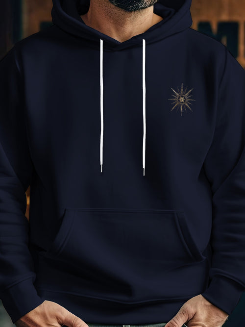 Men's Graphic Hoodie Radiant Light Rays Shining Elegantly On Midnight Sky Star
