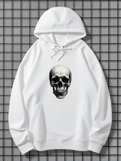 Men's Graphic Hoodie Dark Shadows Cast Over Realistic Human Skull