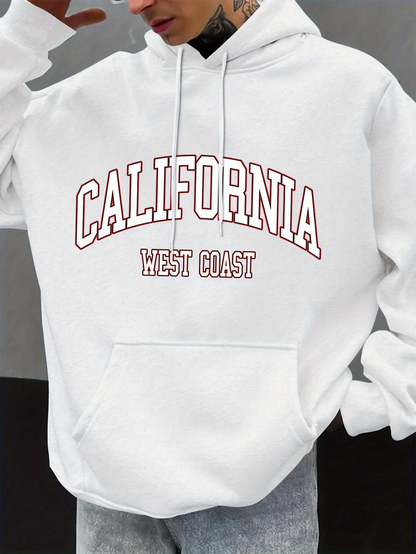 Men's Graphic Hoodie California West Coast Classic Letterman Pullover Hoodie