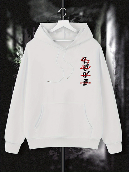 Men's Graphic Hoodie 1pc Mens Vintage Badge Sweatshirt - Casual Loose Fit Hoodie with Alphabet Badge (Badge Pattern) Polyester Fabric Long Sleeve Pullover for Fall Winter Regular Length Sweatshirt for Teen & Y