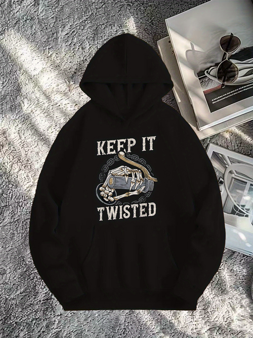 Men's Graphic Hoodie Keep It Twisted Coiled Snake Among Faded Leaves And Ivy Pattern Snake