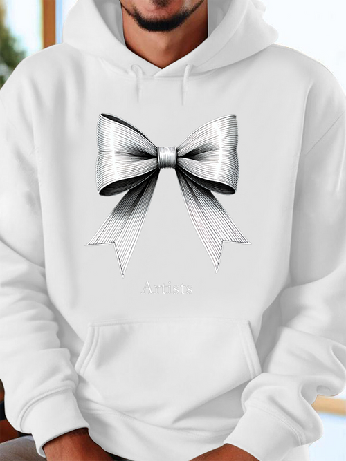 Men's Graphic Hoodie Shiny Gradient Ribbon With Soft Shadows Classic Bow