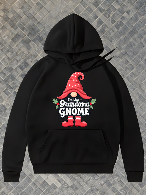 Men's Graphic Hoodie Im The Grandma Gnome With Red Pointed Hat And White Beard Gnome