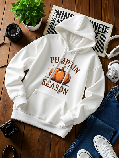 Men's Graphic Hoodie Pumpkin Season Surrounded By Harvest Foliage On Crisp Autumn Pumpkin