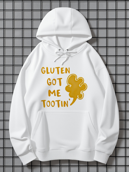 Men's Graphic Hoodie Gluten Got Me Tootin With Yellow Cloud Graphic Hoodie