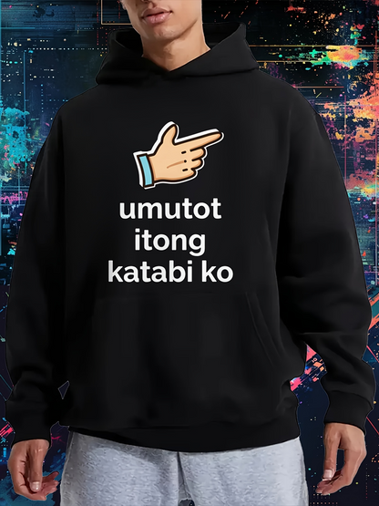 Men's Graphic Hoodie No English Text Hand Gesture Pointing With Playful Attitude And Graphic Hoodie