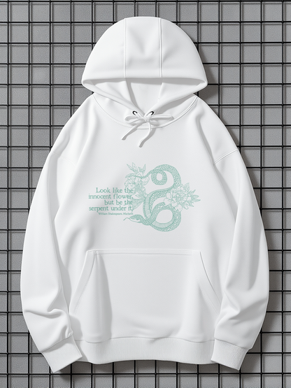 Men's Graphic Hoodie Lucky Green Abstract Plant Surrounded By Light Dreamy Leaves Snake