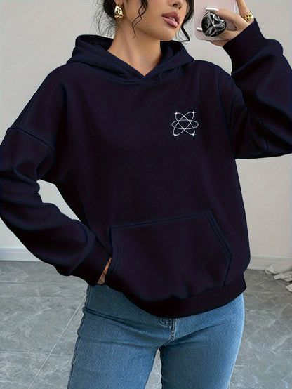 Men's Graphic Hoodie Minimal Line Art Symbol With Clean Simple Atomic Design Atom