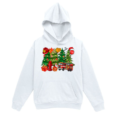 Men's Graphic Hoodie Vintage Red Truck With Christmas Presents Under Green Pine Tree