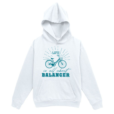Men's Graphic Hoodie Life Is All About Balancer With Hand Drawn Bicycle Illustration