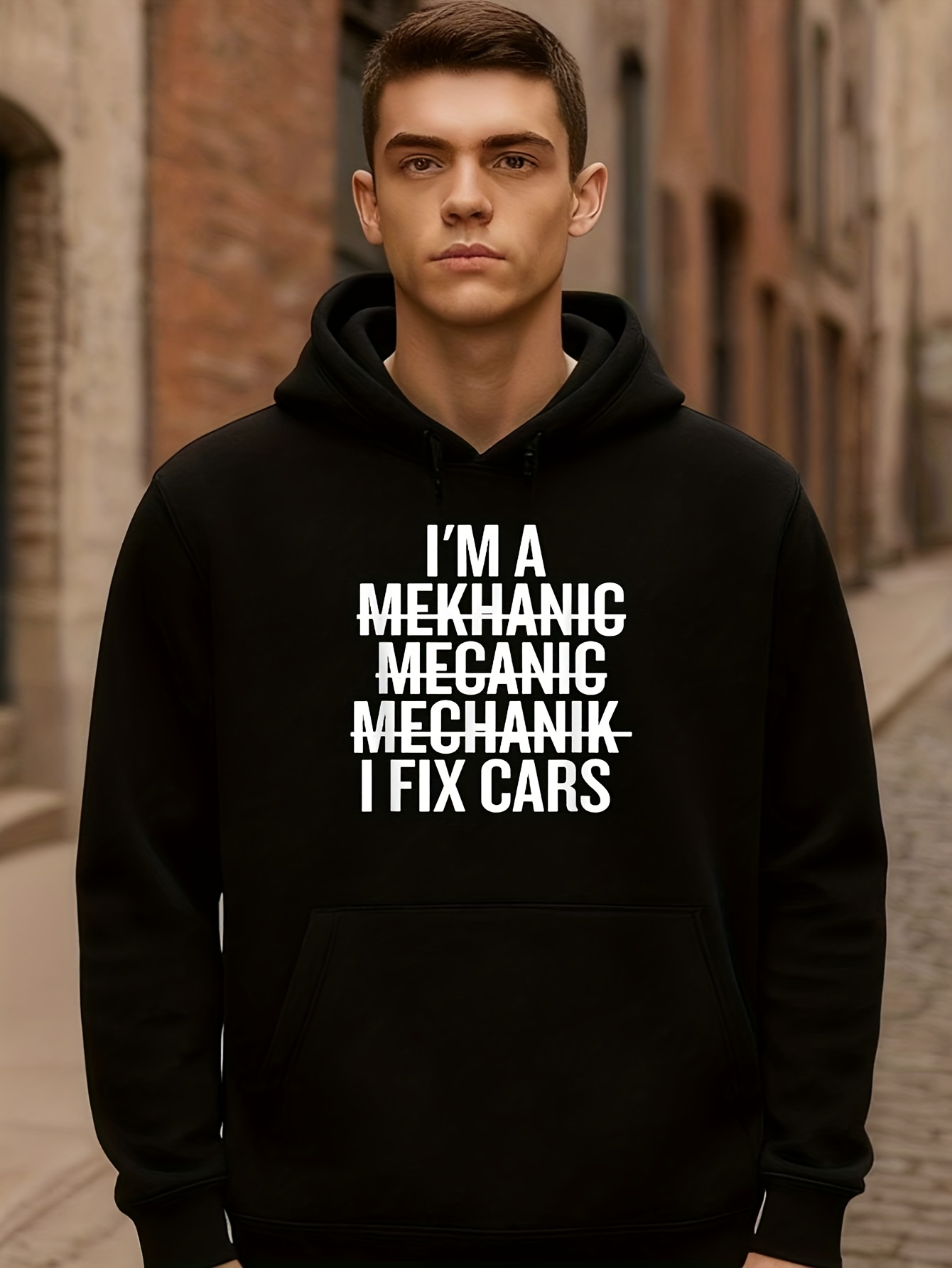 Men's Graphic Hoodie Im A Mekhanic I Fix Cars With Bold Urban Graphic Typography Hoodie