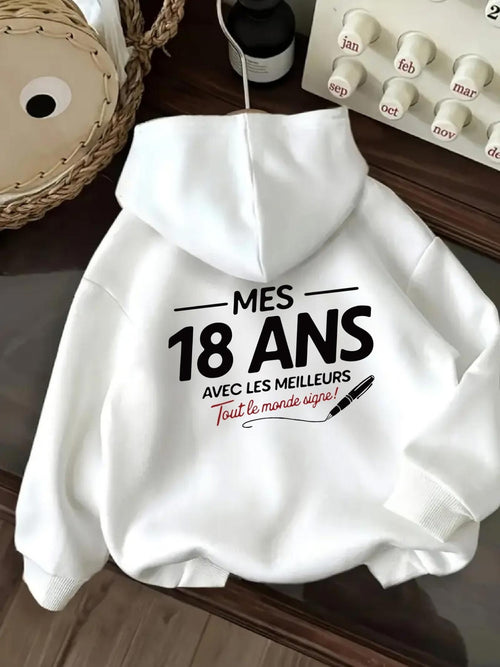 Women's Graphic Hoodie 18th Birthday Birthday Party Print