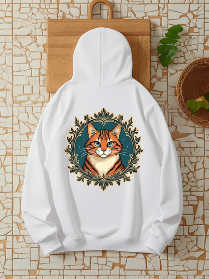 Women's Graphic Hoodie Golden Leaves In Circular Frame Surrounding A Majestic Fox