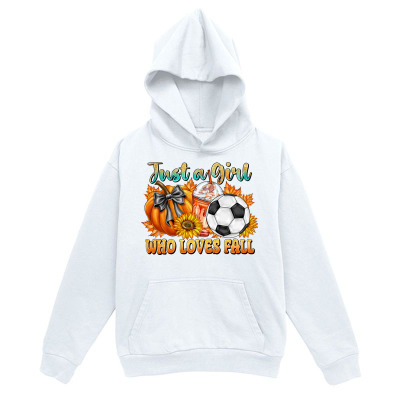 Men's Graphic Hoodie Just A Girl Surrounded By Pumpkins And Soccer Ball Under Falling Leaves
