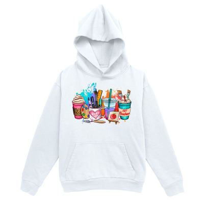 Men's Graphic Hoodie Colorful Snacks With Fruits Boba Drinks And Sweet Summer Picnic Basket