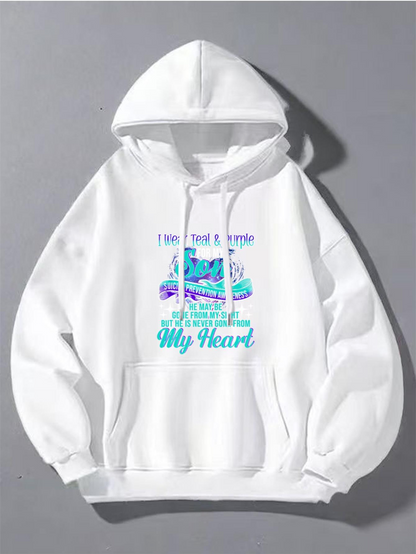 Men's Graphic Hoodie I Have Found A Friend Among Blue Sleeping Cats With Soft Pillows And Teal Hearts