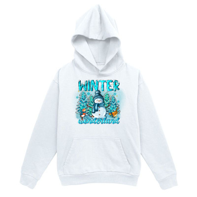 Men's Graphic Hoodie Winter Wonderland In Snowy Forest With Friendly Animals Snowman