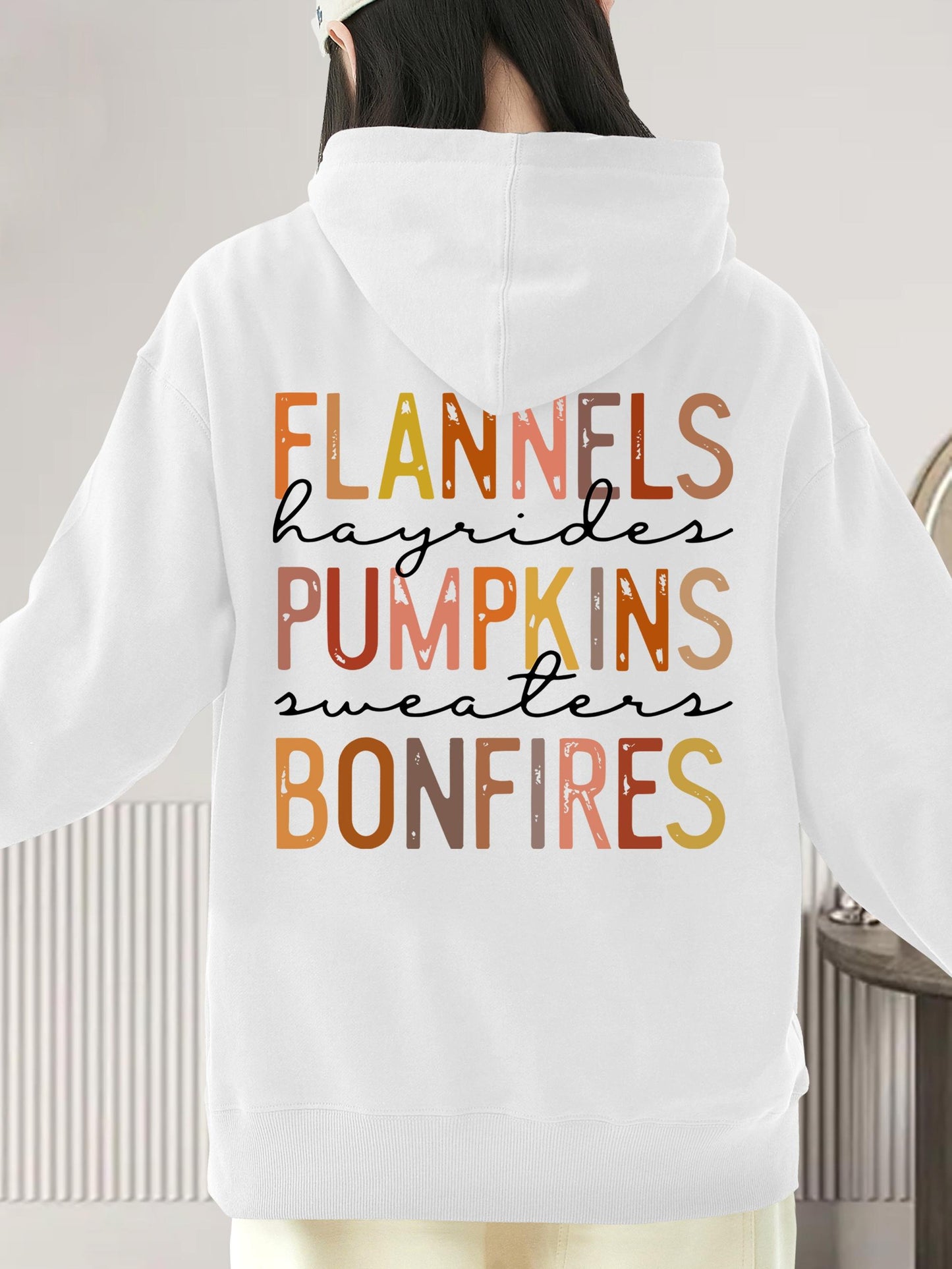 Women's Graphic Hoodie Flannels Hayrides Pumpkins Sweaters Bonfires Autumn Harvest Hoodie