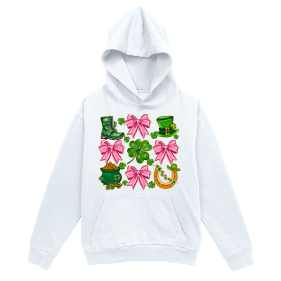 Men's Graphic Hoodie Bright Clover And Pink Ribbon Accents With Gold Lucky Charms Hat