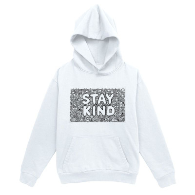 Men's Graphic Hoodie Stay Kind Handwritten Letters Among Shimmering Glitter Pattern Panel Hoodie