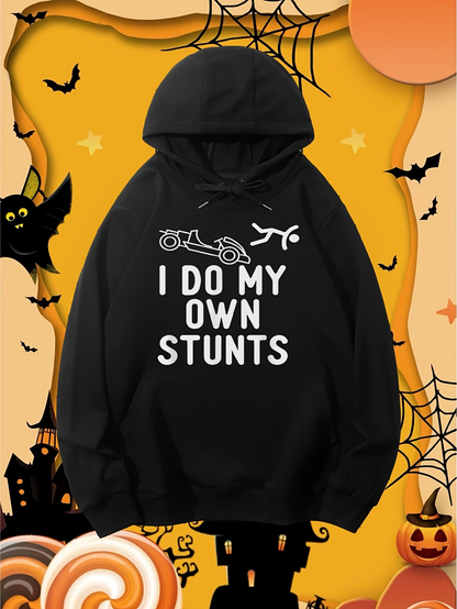Men's Graphic Hoodie I Do My Own Stunts Falling Off Bike Cartoon Hoodie