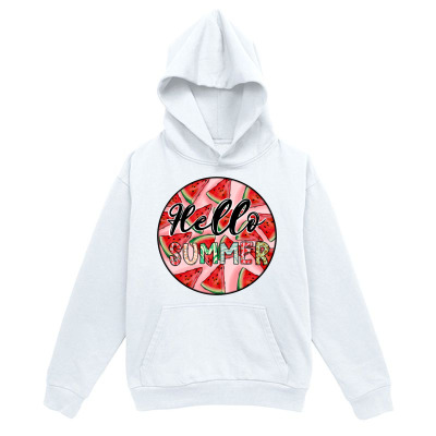 Men's Graphic Hoodie Hello Summer Colorful Juicy Watermelon Slices Circle Design Hoodie