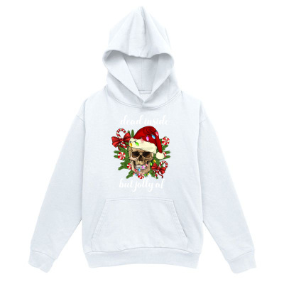 Men's Graphic Hoodie Festive Holiday Skull With Red Berries Wearing Santa Hat