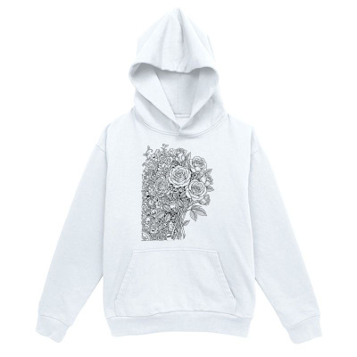 Men's Graphic Hoodie Intricate Blooming Foliage Pattern With Detailed Flourishing Garden Flowers