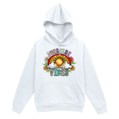 Men's Graphic Hoodie Summer Vibes Colorful Rainbow With Clouds And Shining Sun