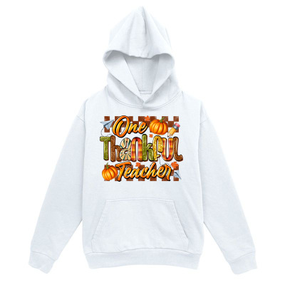 Men's Graphic Hoodie One Thankful Patchwork Surrounded By Autumn Pumpkins And Foliage Hoodie