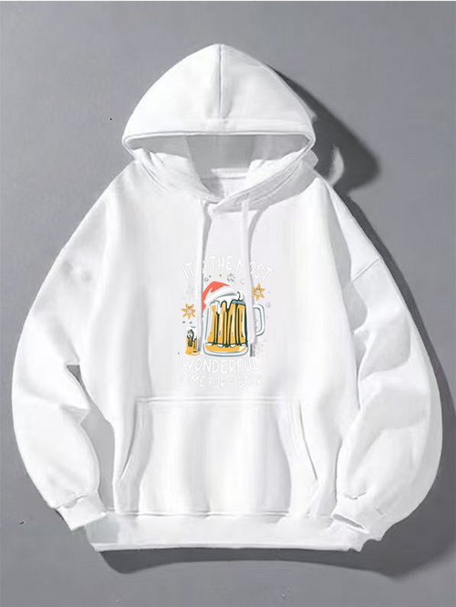 Men's Graphic Hoodie Sunny Day With Fresh Beer Glasses And Sunflowers Mug