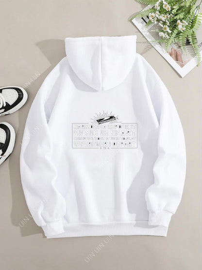 Women's Graphic Hoodie Sketched Cat Resting Peacefully On Simple Graphic Hoodie