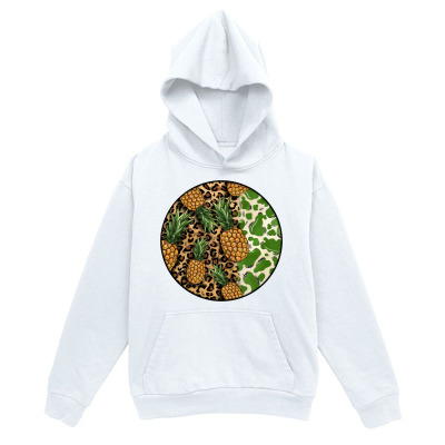 Men's Graphic Hoodie Colorful Vibrant Pineapples With Green Leaves In Artistic Jungle Circle Pineapple