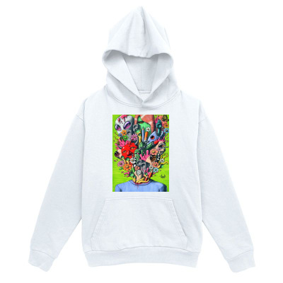 Men's Graphic Hoodie Colorful Foliage And Blooming Flowers Pouring From Blue Vase