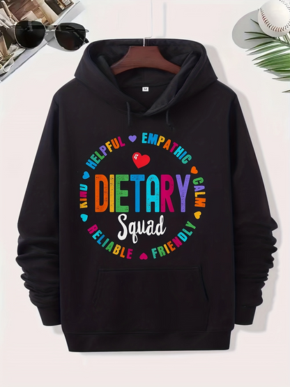 Men's Graphic Hoodie Empathic Helpful Cheerful Reliable Friendly Dietary Squad Heart Graphic Hoodie