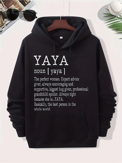 Men's Graphic Hoodie Yaya Noun Expert Advice Always Encouraging Supporting Wonderful Person Hoodie